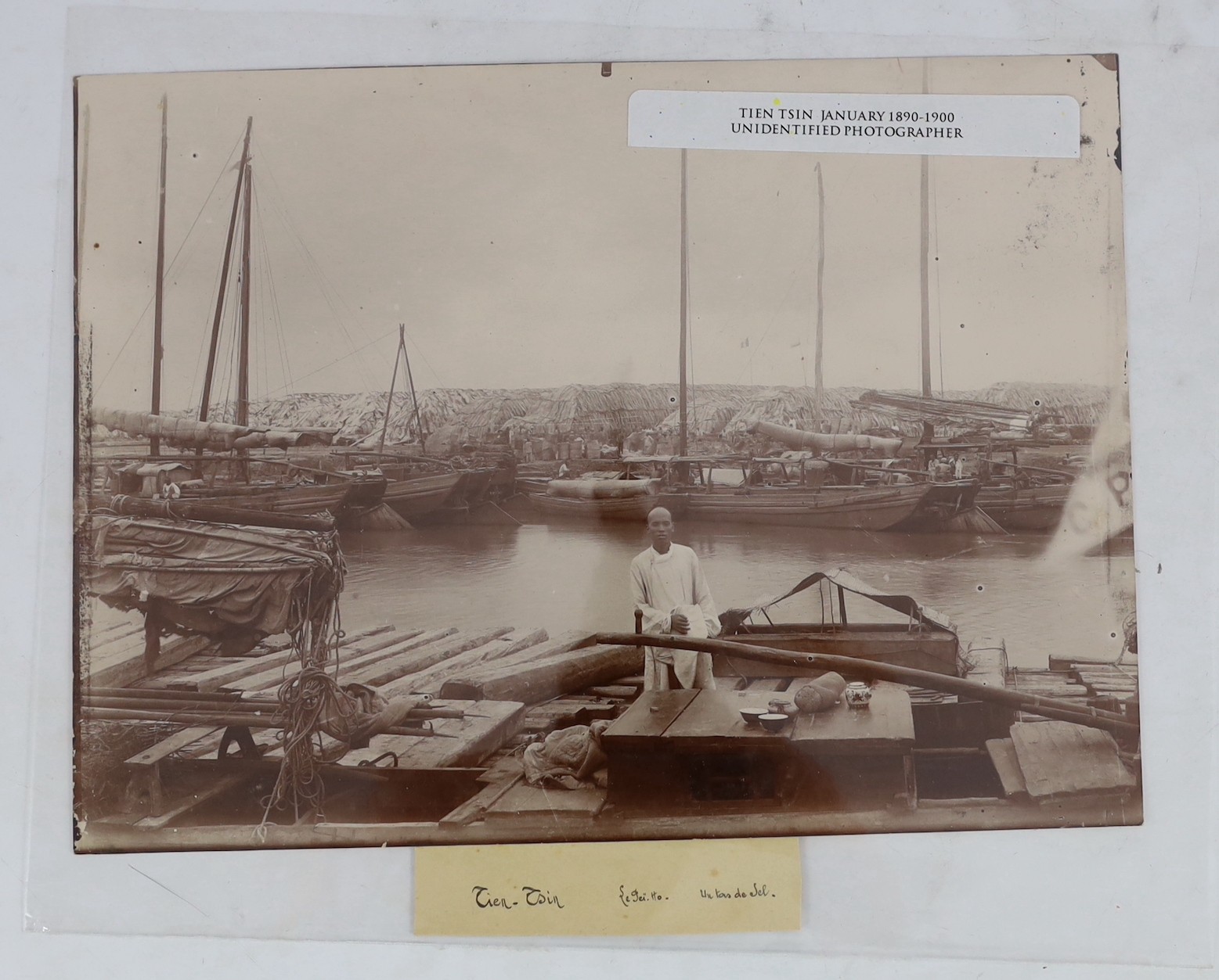 China, Nine albumen photographic views of Tianjin (Tientsin), c.1900, largest image 16.5 x 29cm
